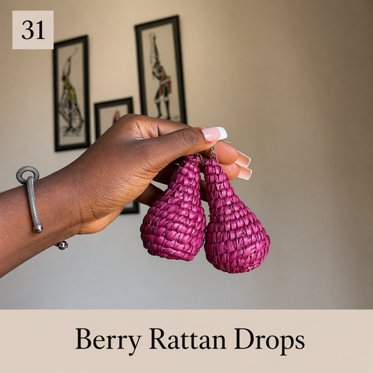 Boho Woven Raffia Earrings