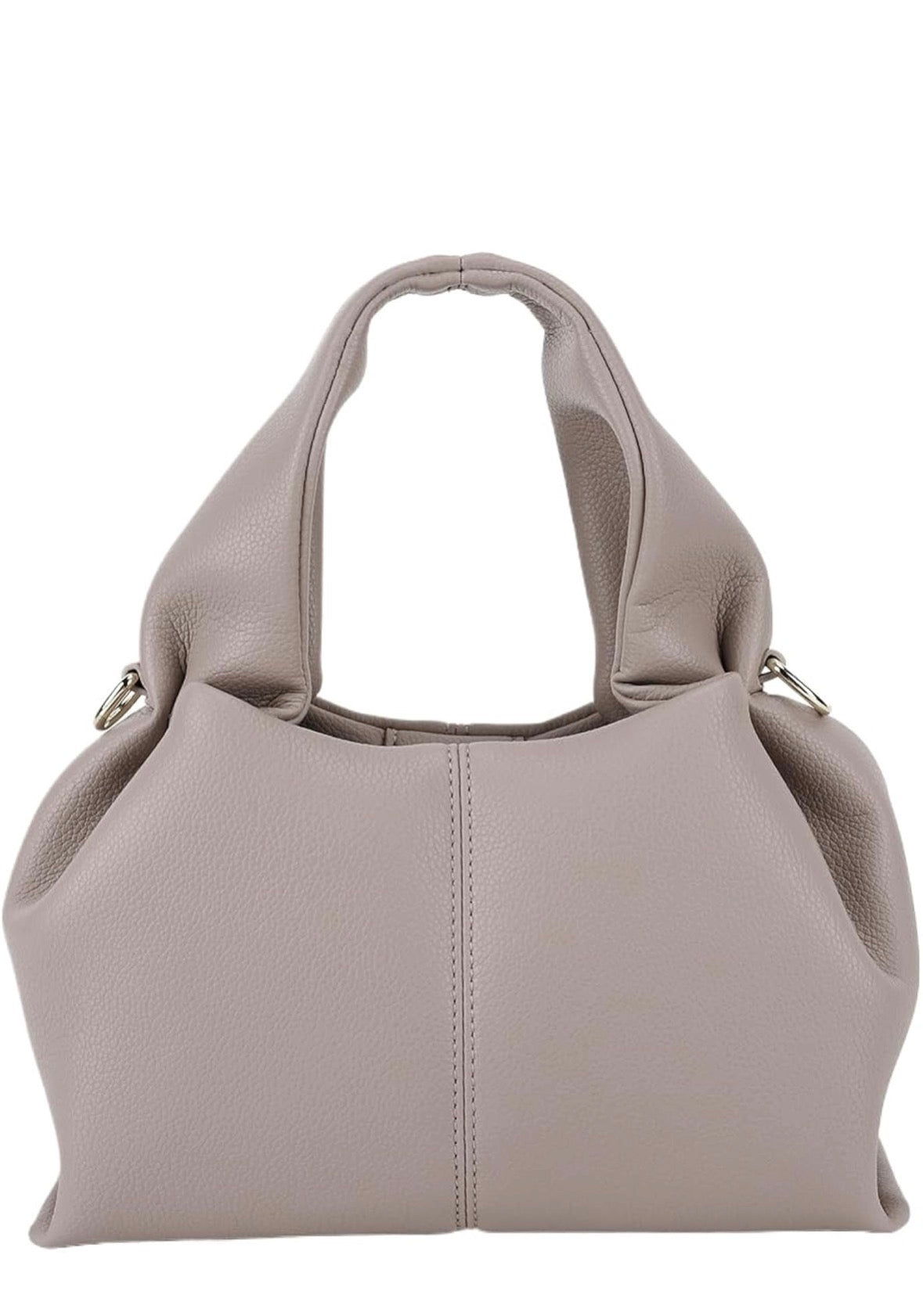 Leather Shoulder Bag – Khaki & Burgundy Slouchy Handbag | Everyday Underarm Purse | EssyLuxe