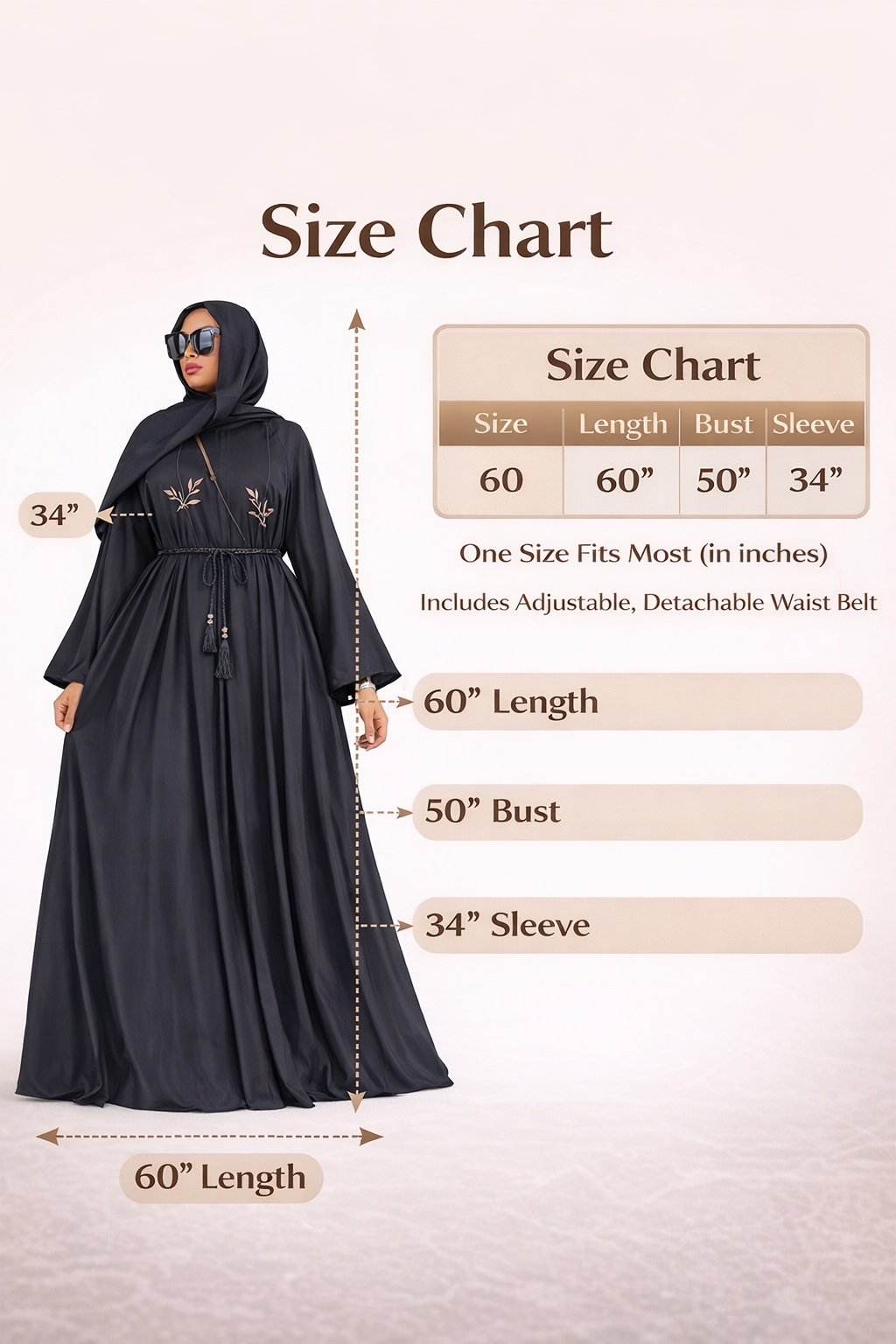Luxury Embroidered Abaya – Modest Elegant Maxi Dress