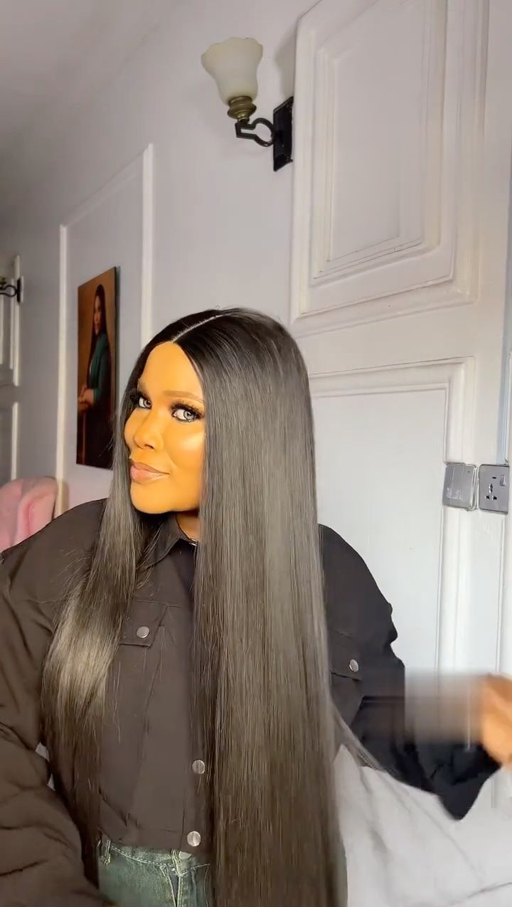 30" Straight Human Hair Blend Lace Front Wig - Soft & Silky