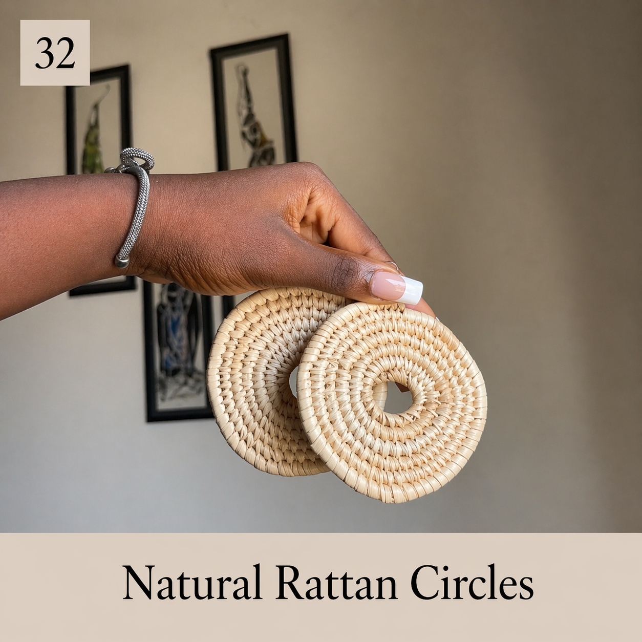 Boho Woven Raffia Earrings