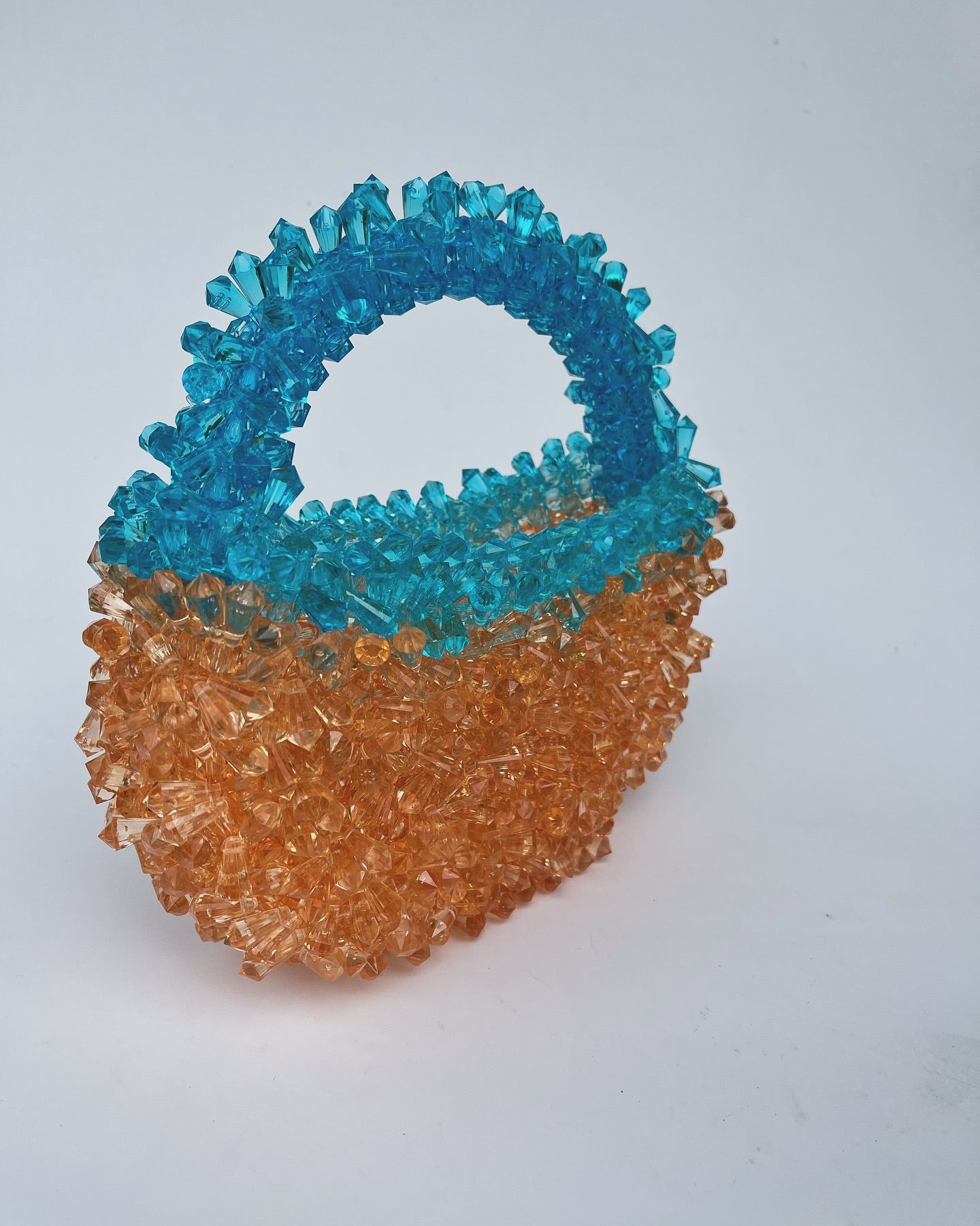 Orange & Pink Beaded Mini Bag – Crystal Statement Purse | EssyLuxe