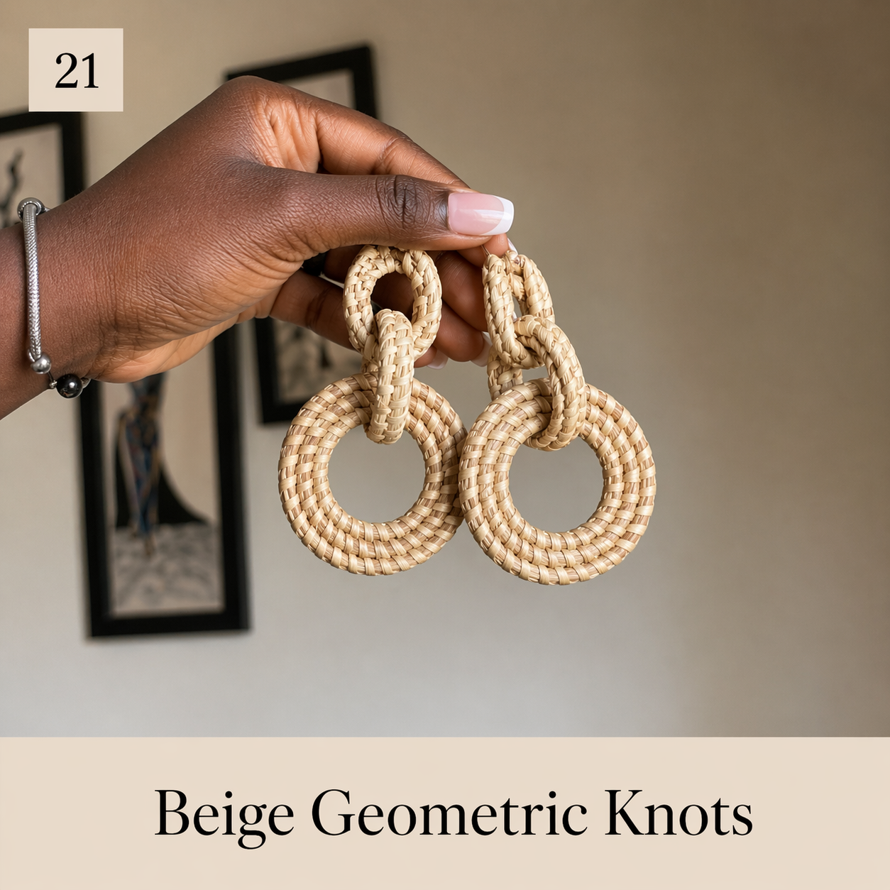 Boho Woven Raffia Earrings