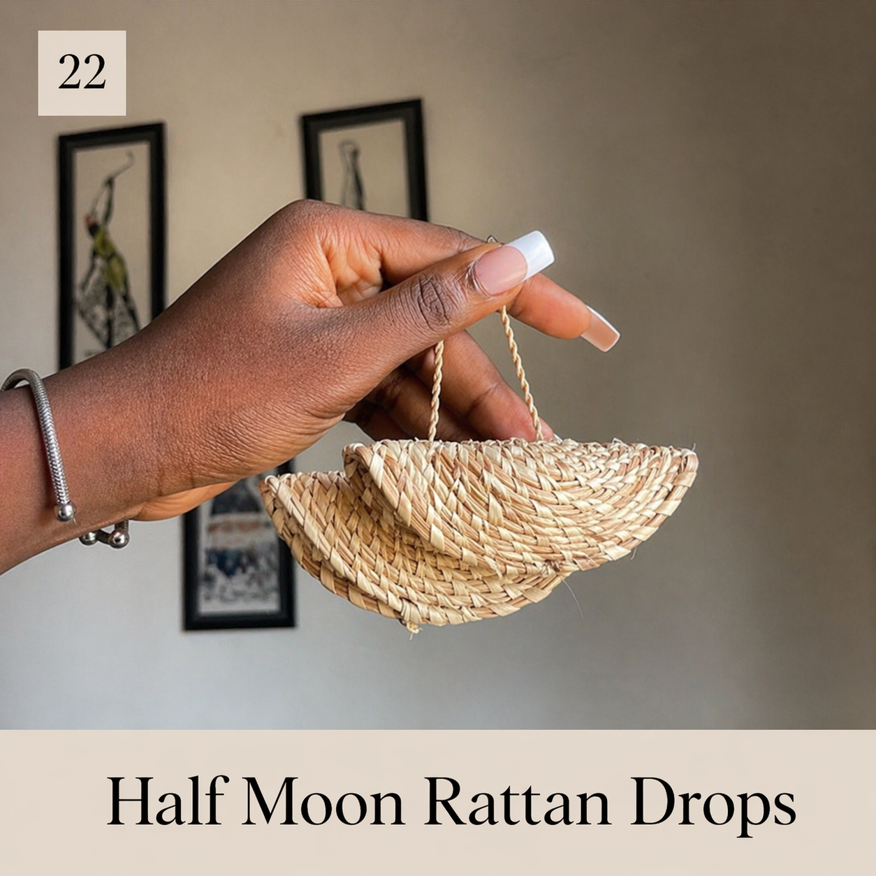 Boho Woven Raffia Earrings