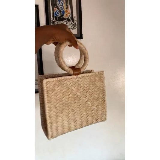 Boho Chic Woven Rattan Handbag