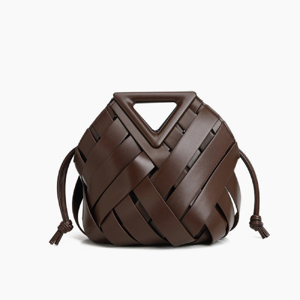 Woven Leather Handbag – Luxury Mini Basket Bag | Crossbody Shoulder Purse | EssyLuxe