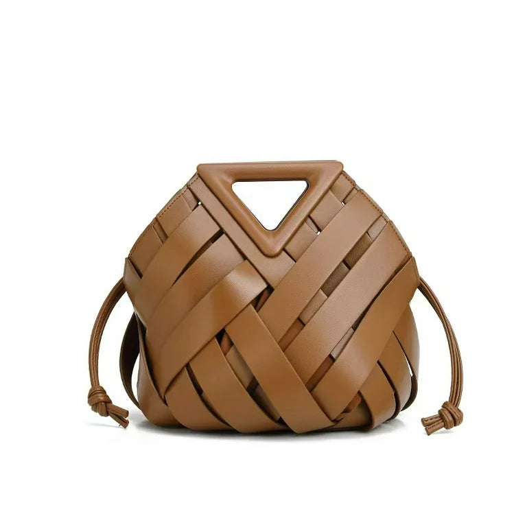 Woven Leather Handbag – Luxury Mini Basket Bag | Crossbody Shoulder Purse | EssyLuxe