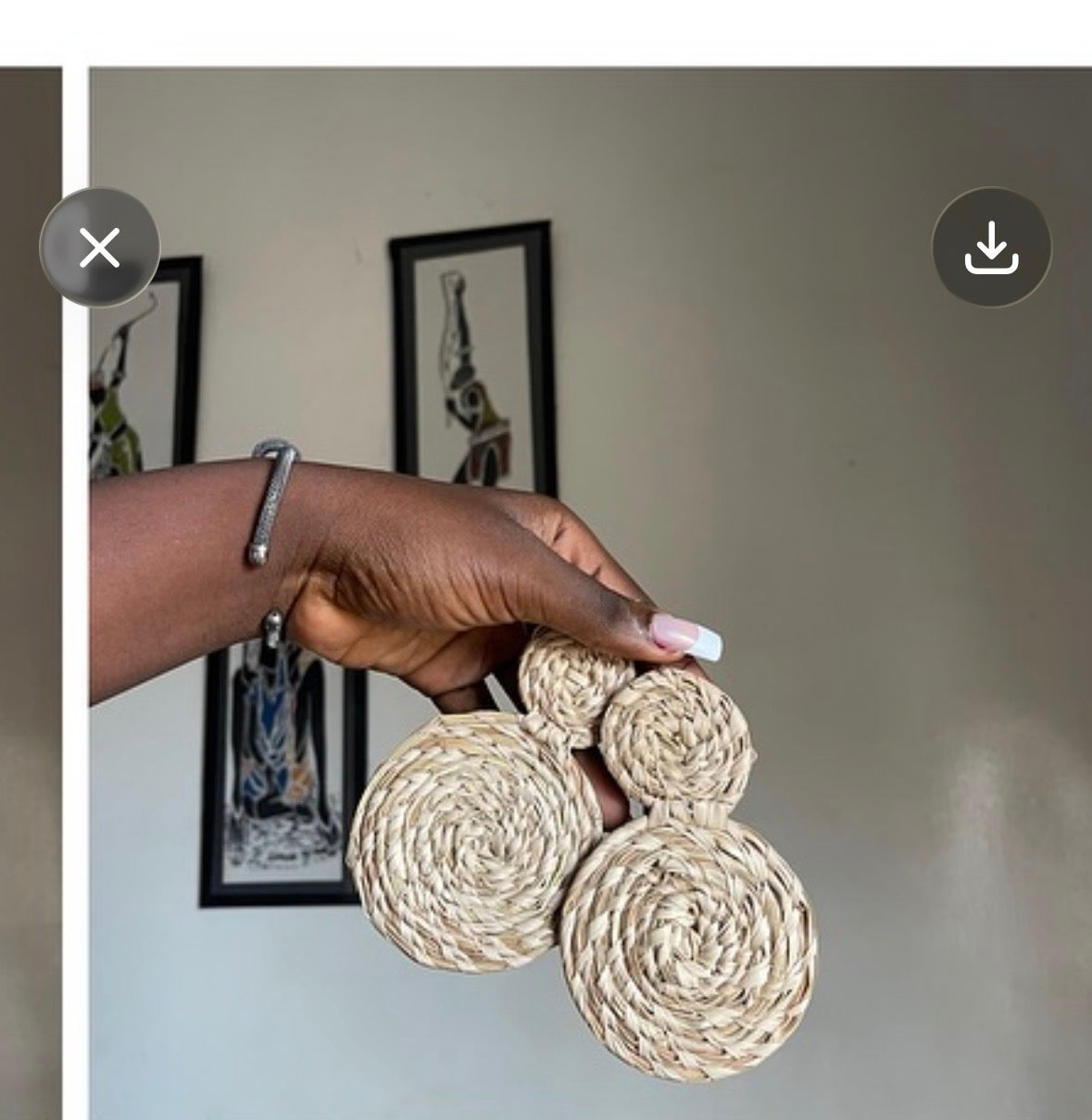 Boho Woven Raffia Earrings