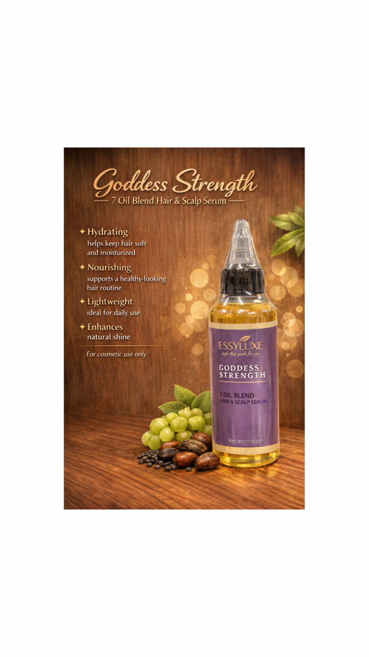 A lightweight 7-oil blend designed to hydrate, nourish, and enhance natural shine while supporting a healthy-looking hair routine.